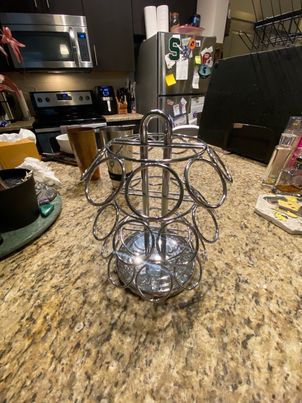Keurig K-Cup 27 Pod Chrome Spinning Carousel Countertop Holder